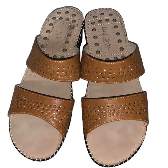 BAMBOO brown jeweled sandals 8.5 - Picture 1 of 5